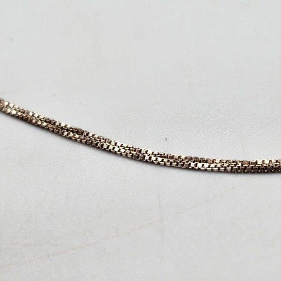 Blue CZ Solitaire Pendant Thailand Sterling Silver Chain Italy ADI 3.5g - Picture 8 of 10